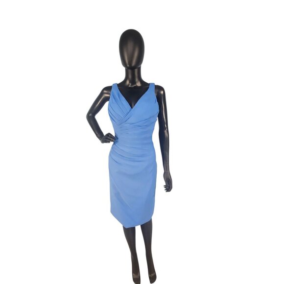 Da Vinci Dresses & Skirts - NWOT Cornflower Chiffon V-Neck Cocktail Dress/Party Dress - Da Vinci